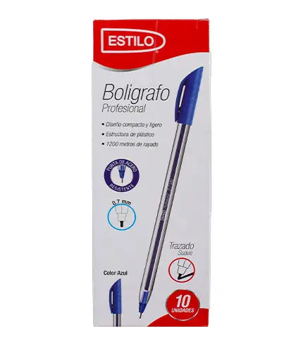 Estilo Caja de Esfero Profesional 0,7 MM Azul