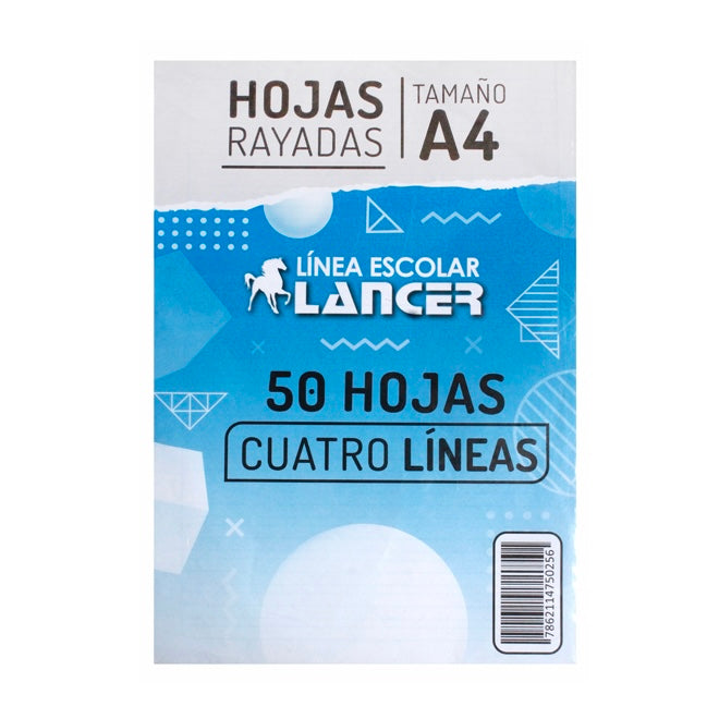 Lancer Paquete de Hojas 4 Líneas A4 50H
