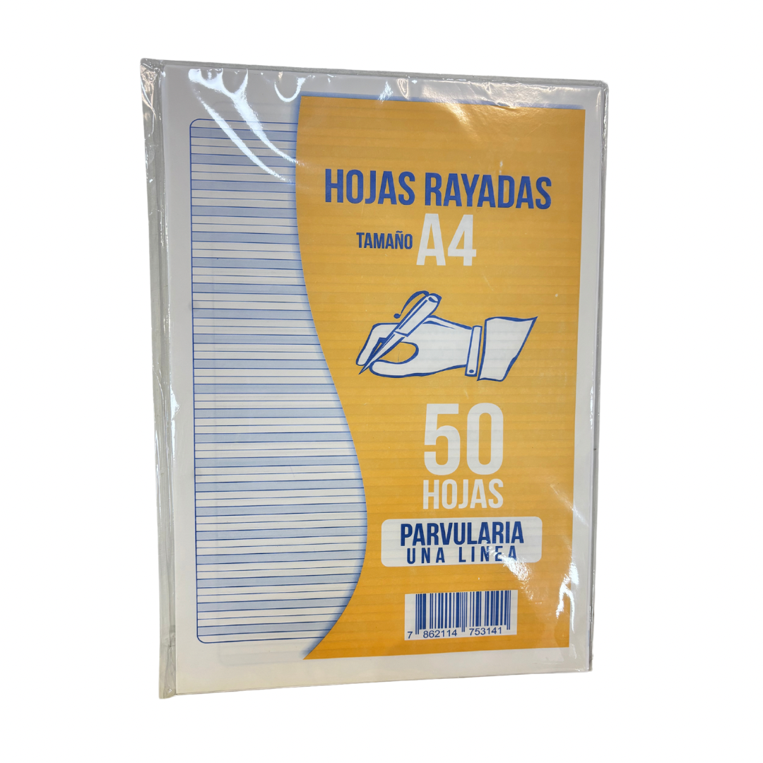 Paquete de Hojas Parvularias Rayadas 50H