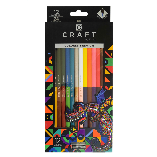 Craft Lápices de Colores Bicolor 12pcs