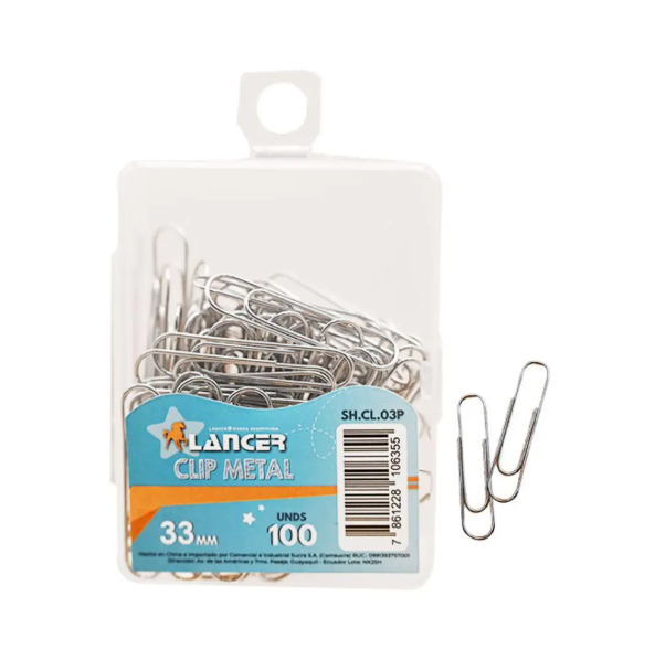 Lancer Clip de Metal 33mm 100unds