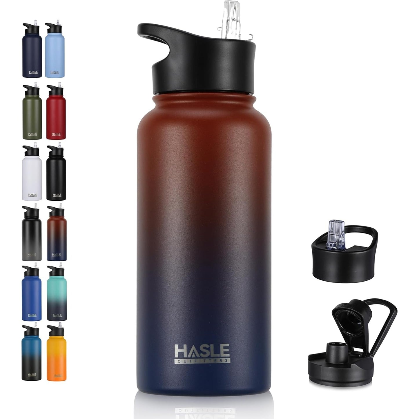 HASLE OUTFITTERS Botella de agua de acero inoxidable de 32 onzas - Morado degradado