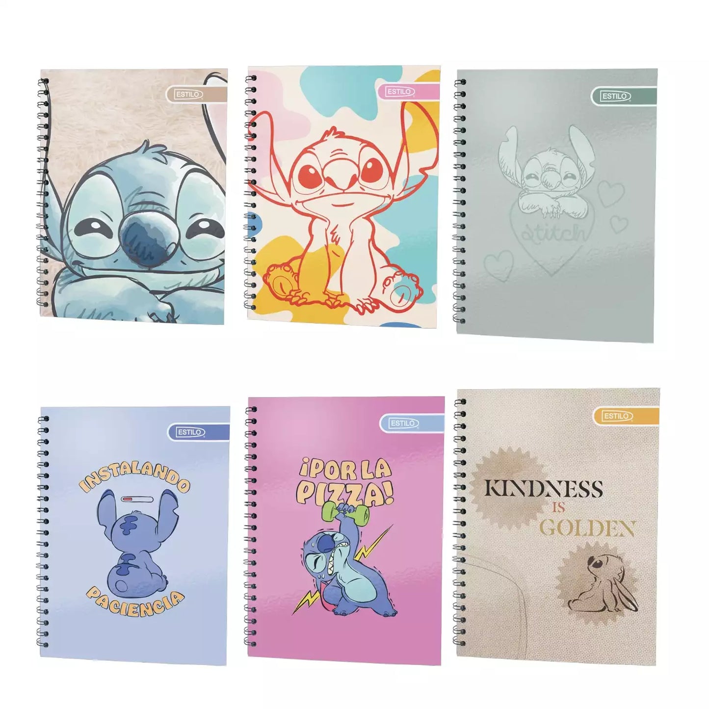 Estilo Cuaderno Universitario Pasta Dura Stitch 100H 1 Línea
