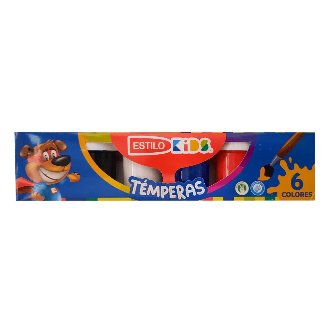 Estilo Caja de Mini Témperas 6 Colores 15cc