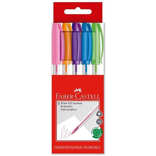 Faber-Castell Caja de Esferos Trilux 032 Medium 5pcs