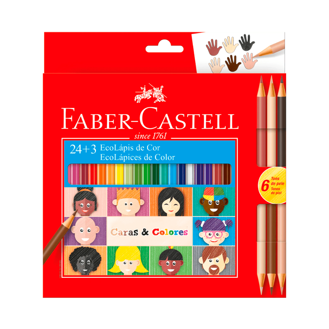 Faber Castell Lápices de Colores Caras y Colores 24 Pcs