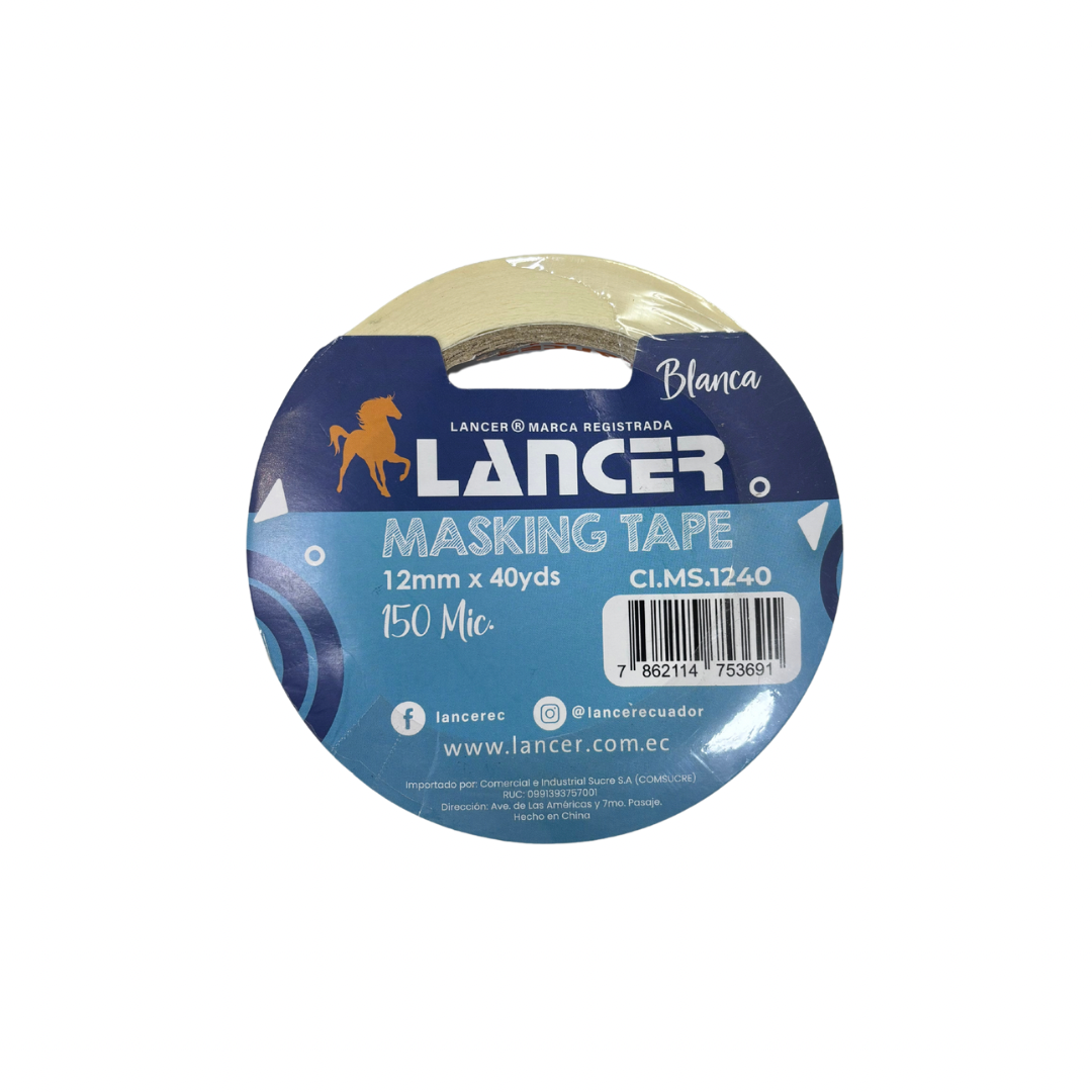 Lancer Cinta Masking 12mm x 40 yds