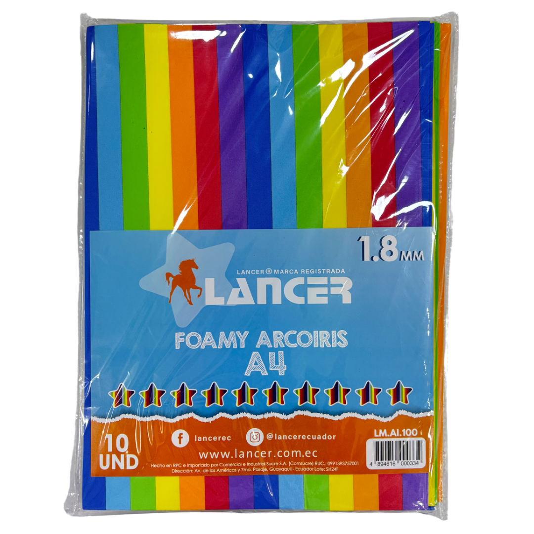 Lancer Paquete de Foamy Arcoiris 10 Unidades
