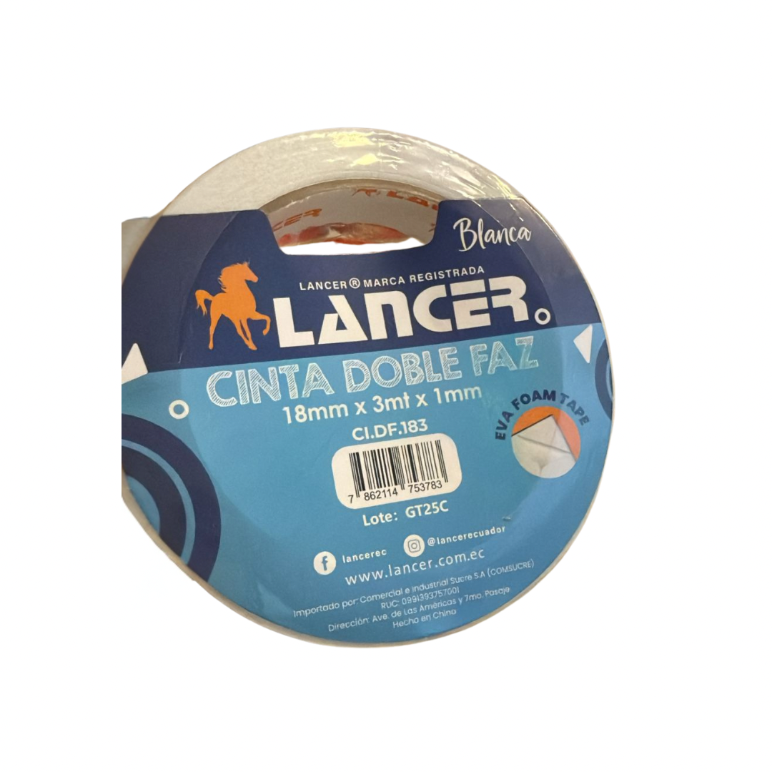 Lancer Cinta Doble Fast 18mm x 3mts