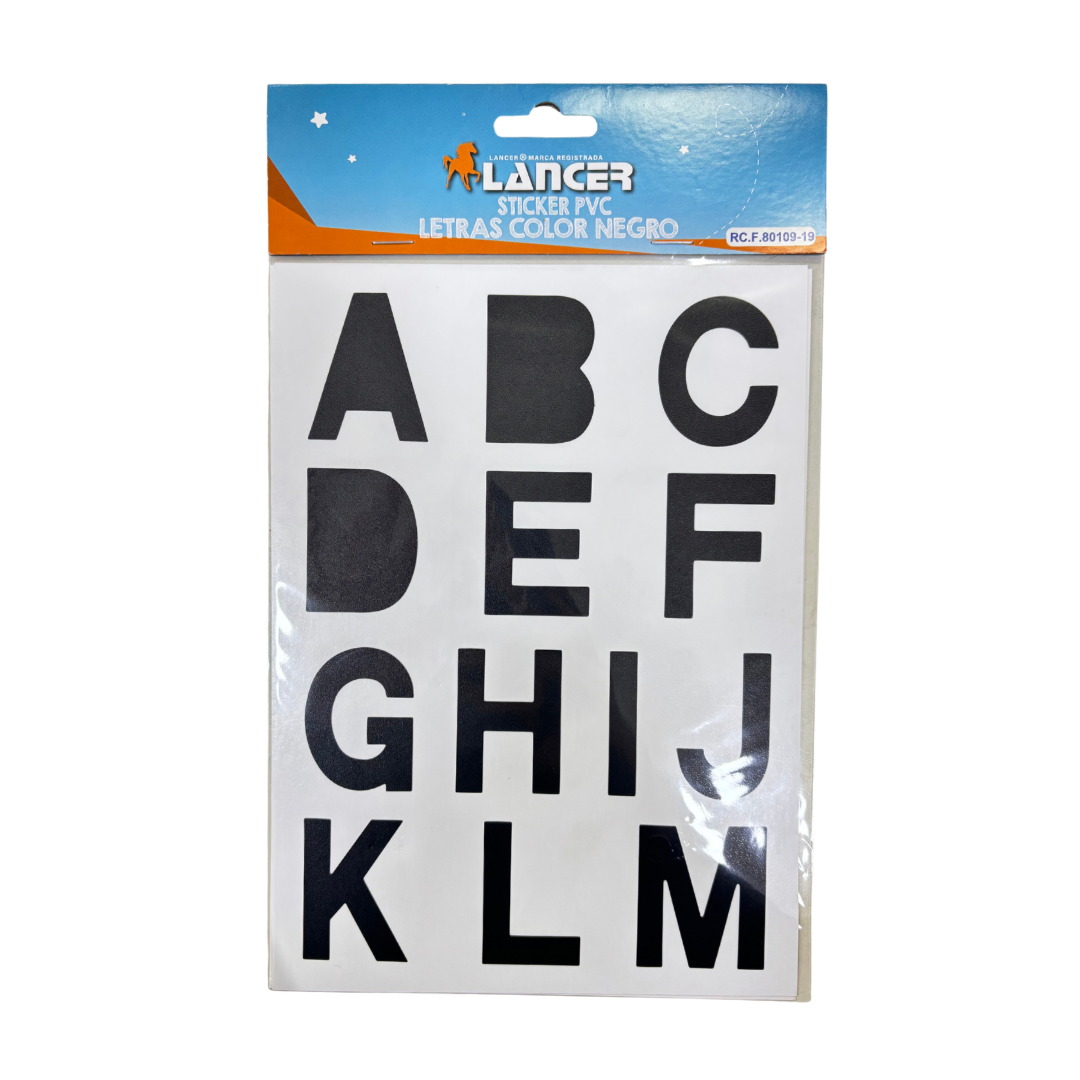 Lancer Sticker PVC Letras Color Negro