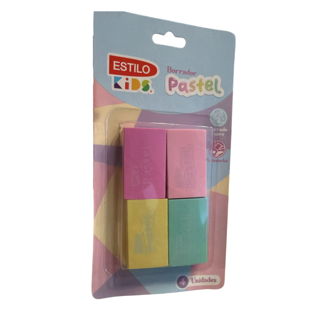 Estilo Kids Borrador Pastel 4Pcs