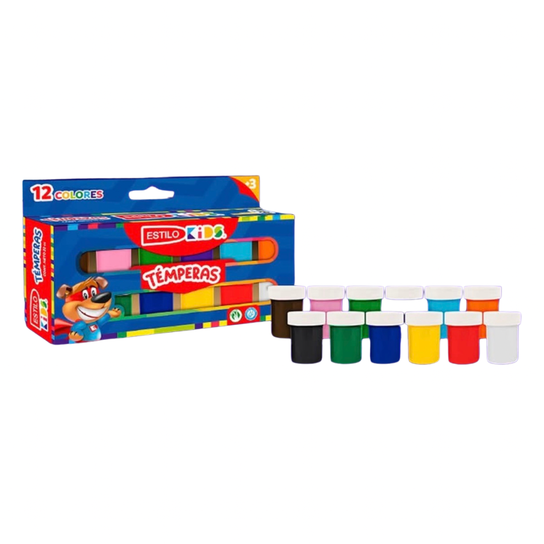 Estilo Kids Caja de 12 Témperas