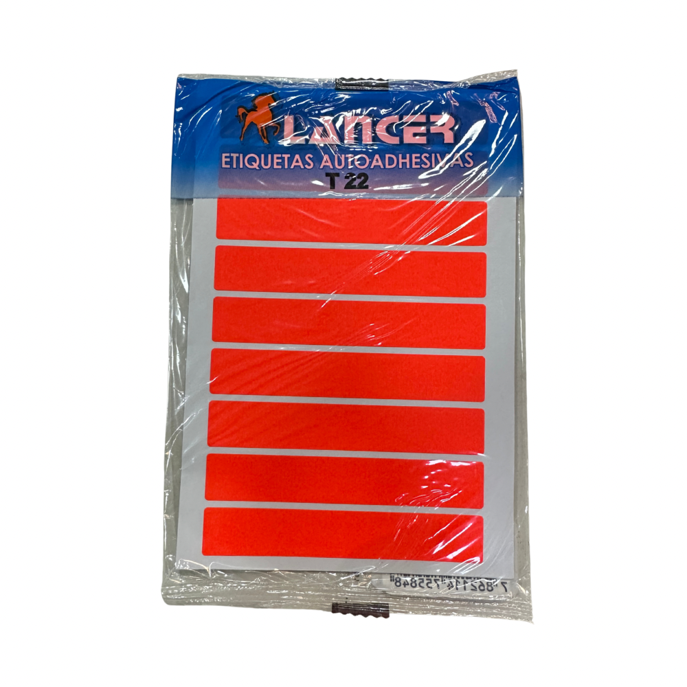 Lancer Etiquetas Autoadhesivas T22 - Rojo
