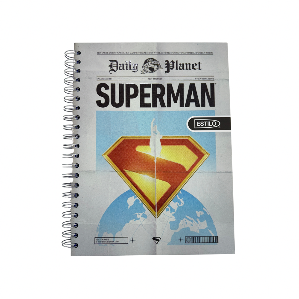 Estilo Cuaderno Universitario Pasta Dura Superman 100H - 2 Líneas