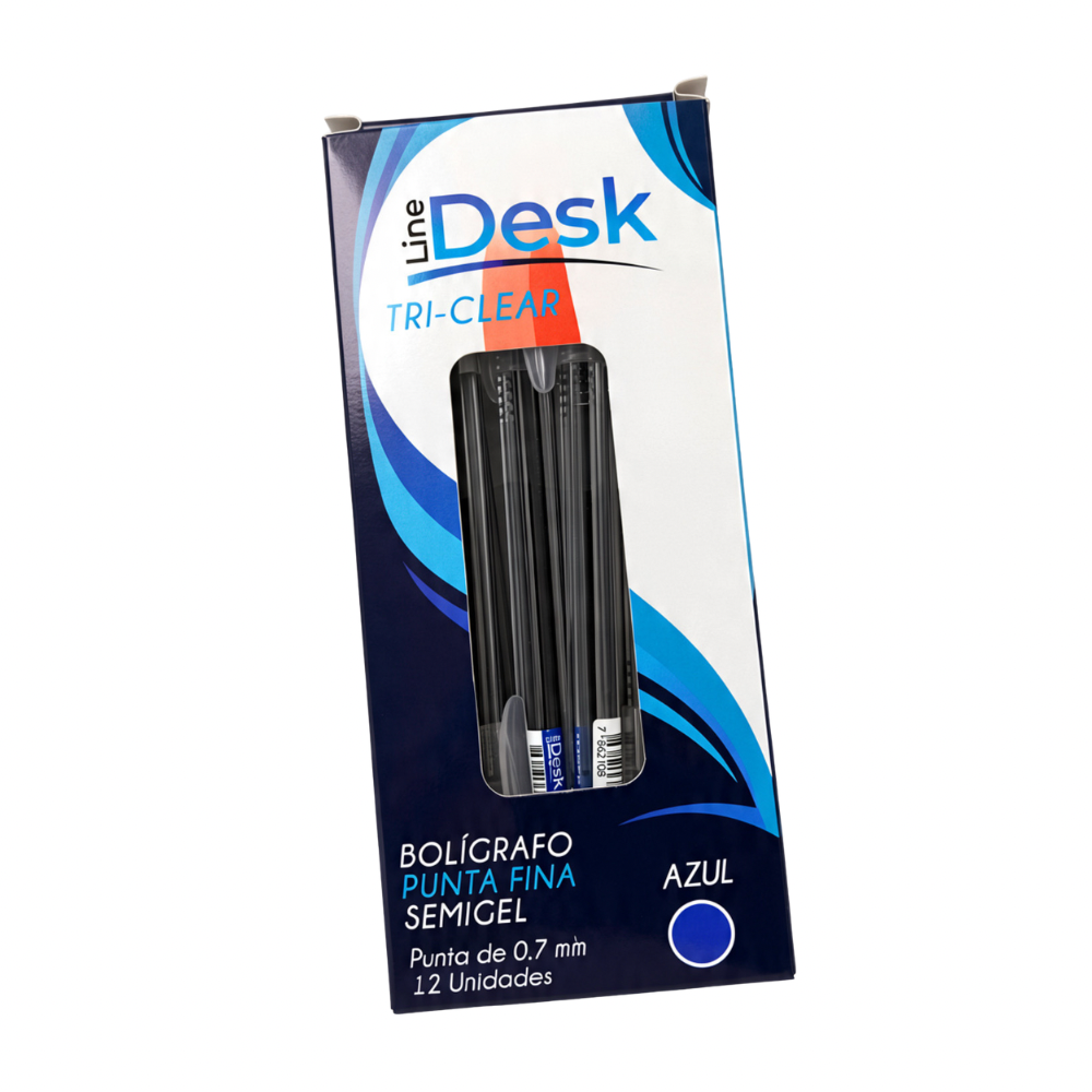 LineDesk Caja de Esferos Tri-Clear Semi Gel