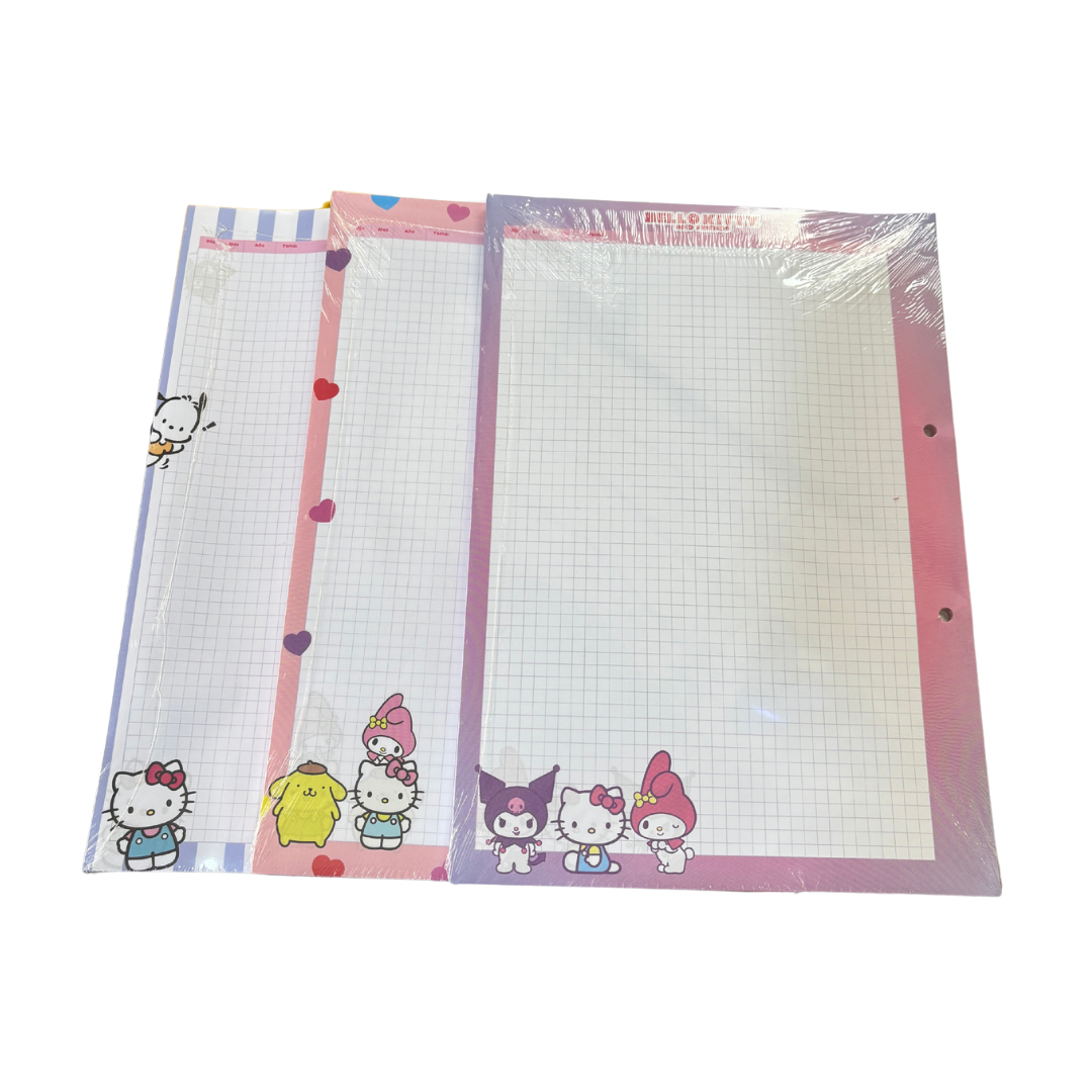 Estilo Paquete de Hojas de Cuadros A4 Con Diseño Hello Kitty