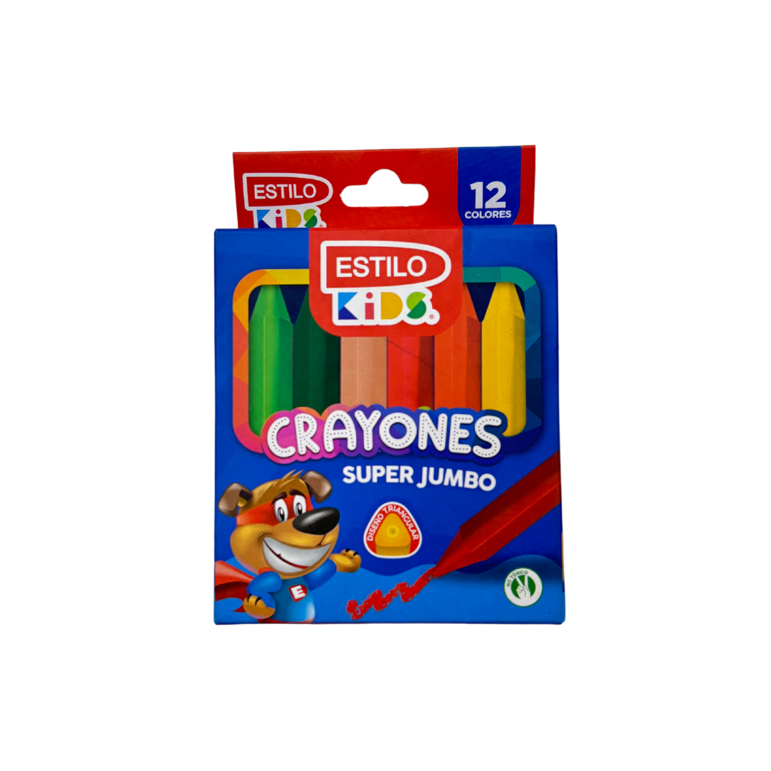 Estilo Kids Caja de Crayones Super Jumbo 12 Colores