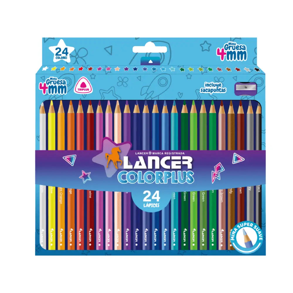 Lancer 24 Lápices de Colores Triangulares Colorplus