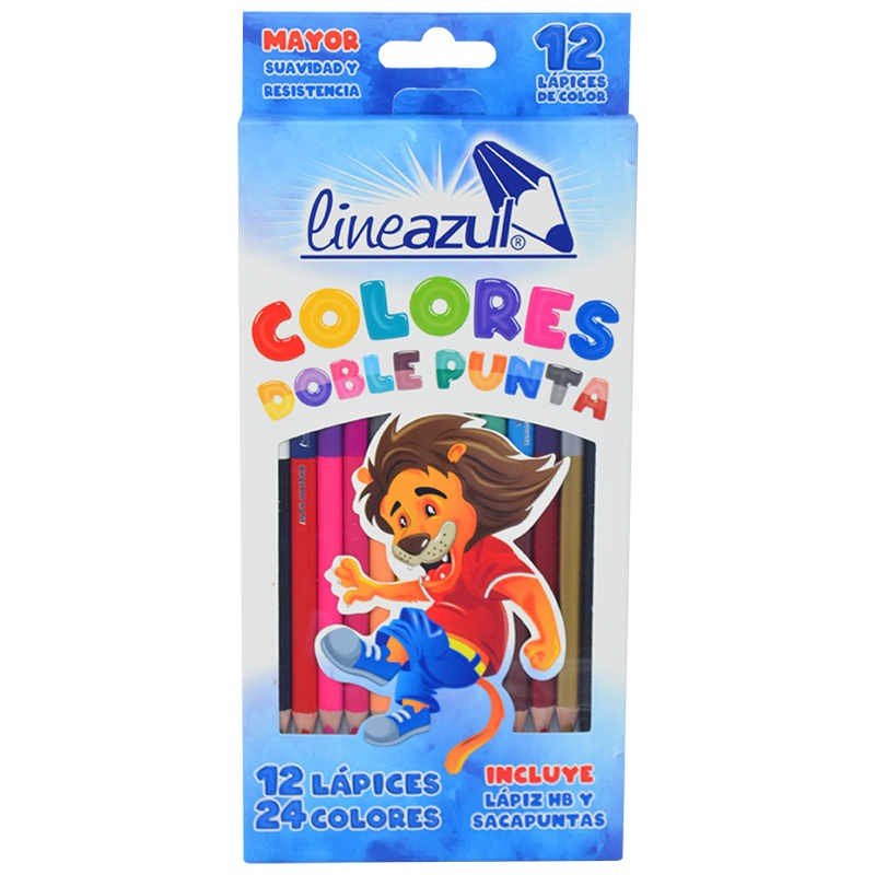 lineazul 12 Lápices de Colores Doble Punta