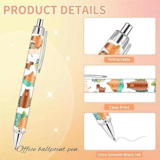 MENIFEND Esfero Capibara Punta Plateada Tinta Negra