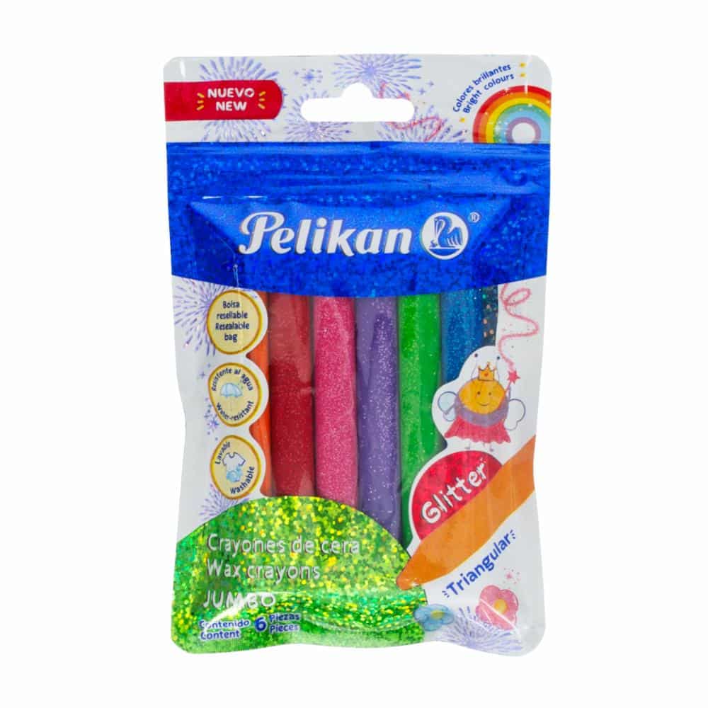 Pelikan Crayones De Cera Jumbo Escarchados 6pcs
