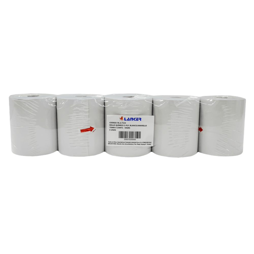 Lancer Rollo Térmico 75mm x 60mm x 50 mts