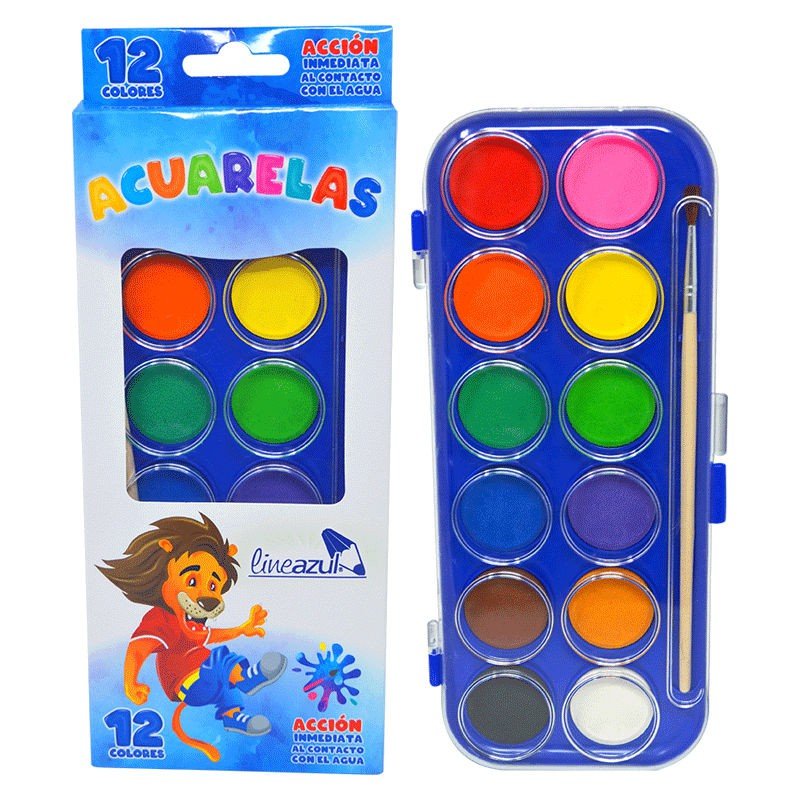 Lineazul Caja de Acuarelas 12 Colores