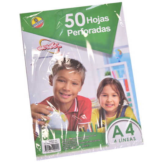 Escribe 50 Hojas A4 4 Líneas