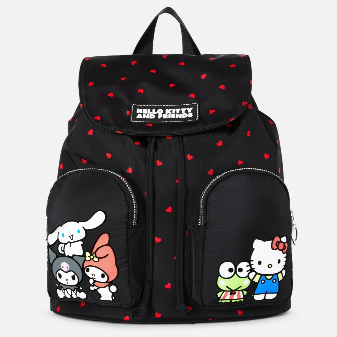 Disney Mochila Hello Kitty and Friends Negra con Corazones
