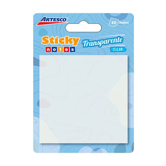 Artesco Sticky Notes Transparente 50 Hojas