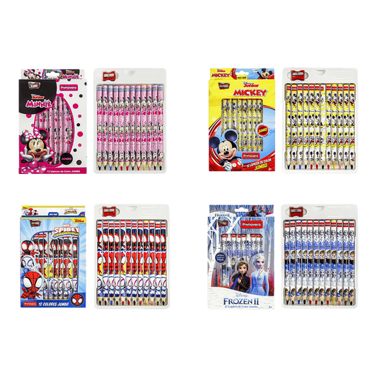 Primavera Disney 12 Lápices de Colores Jumbo