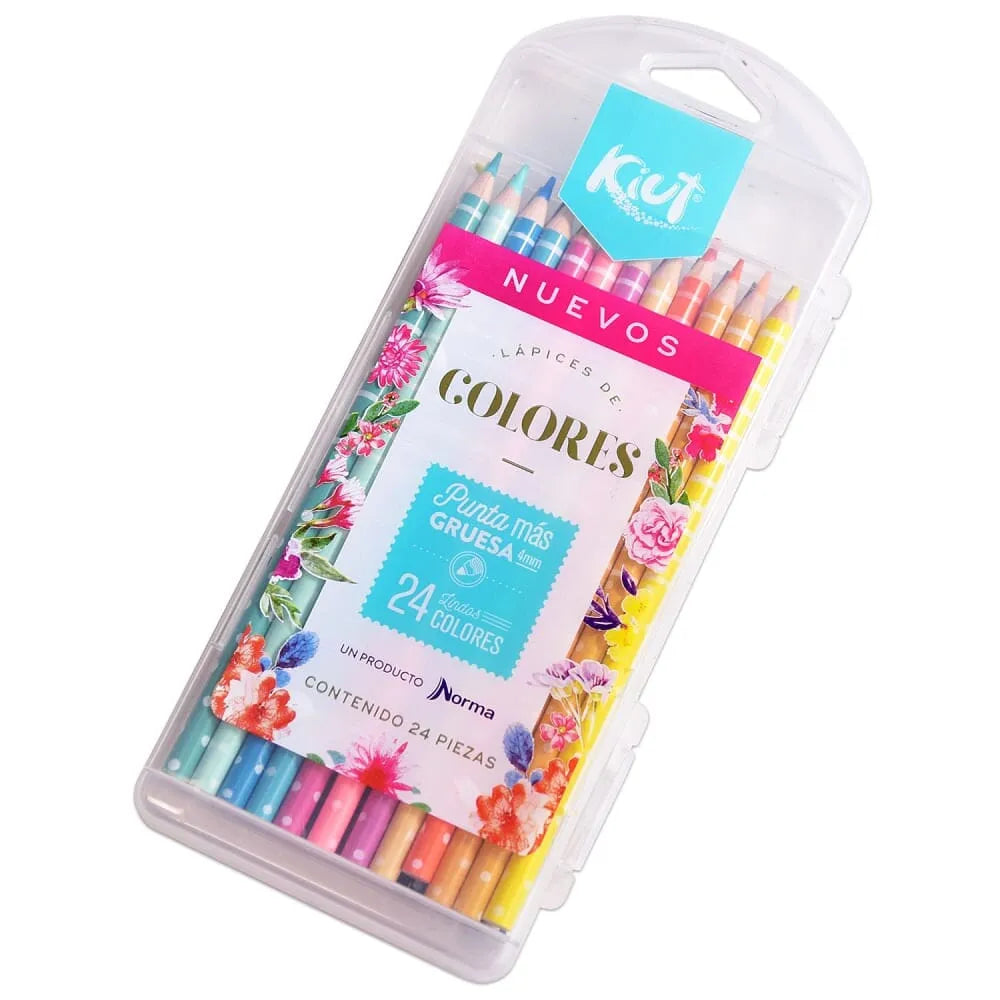 Kiut Caja Lápices de Colores 24 pcs