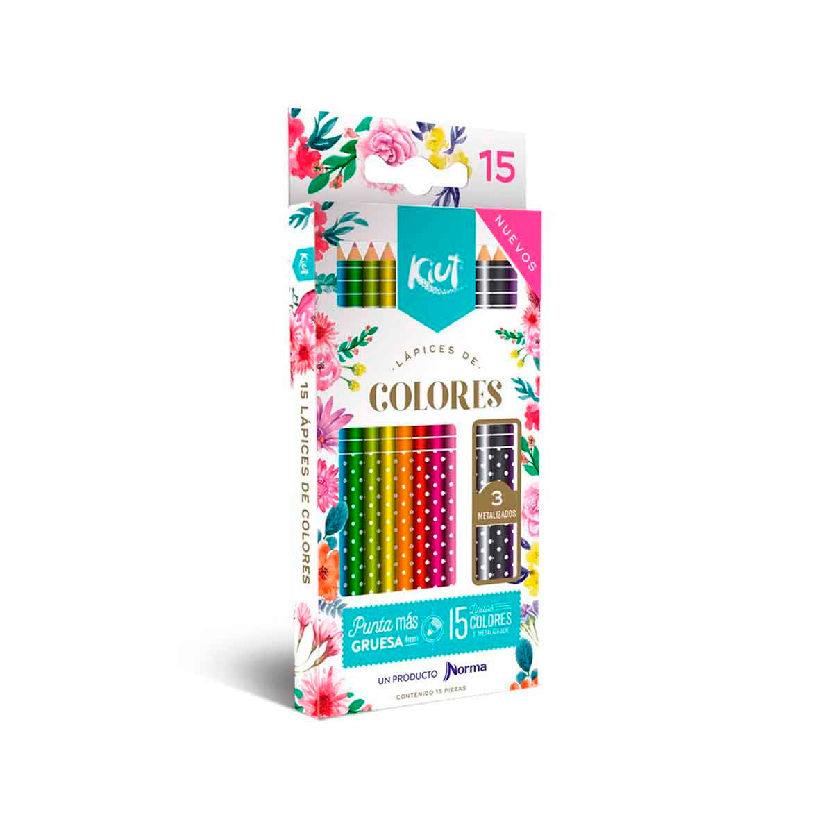 Kiut Caja Lápices de Colores 15 pcs