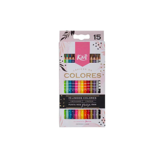 Kiut Caja de Lápices de Colores 15 Colores