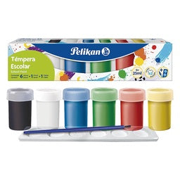 Pelikan Témpera Con Paleta y Pincel 6 Colores