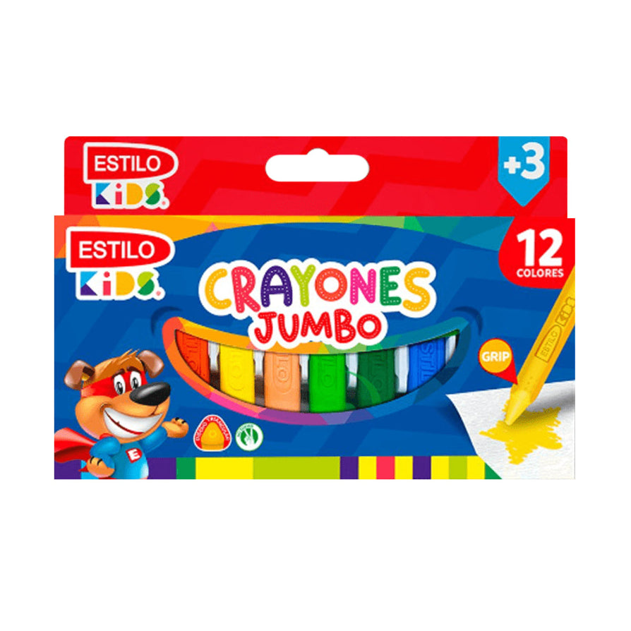 Estilo Kids Caja de Crayones Jumbo 12 Colores
