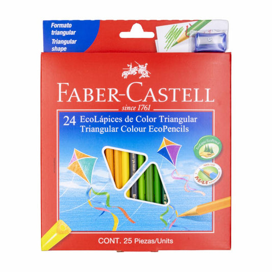 Faber-Castell 24 EcoLápices de Color Triangular