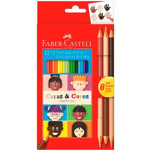 Faber-Castell Caja EcoLápices Caras Y Colores 12+3 pcs