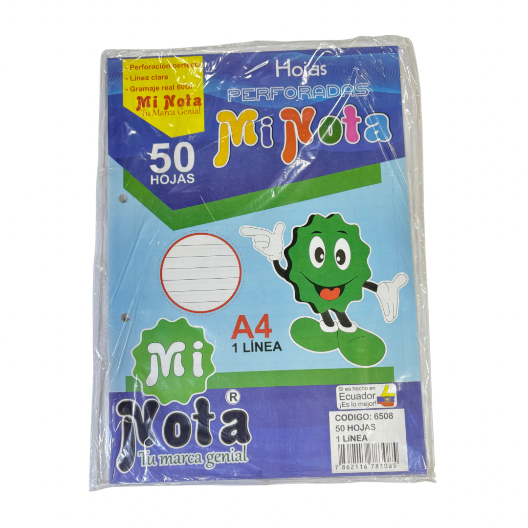 Mi Nota Paquete de Hojas 1 Línea 50 Hojas