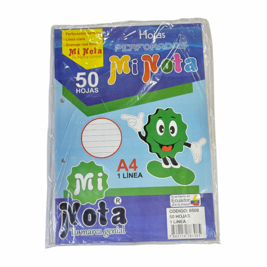 Mi Nota Paquete de Hojas 1 Línea 50 Hojas