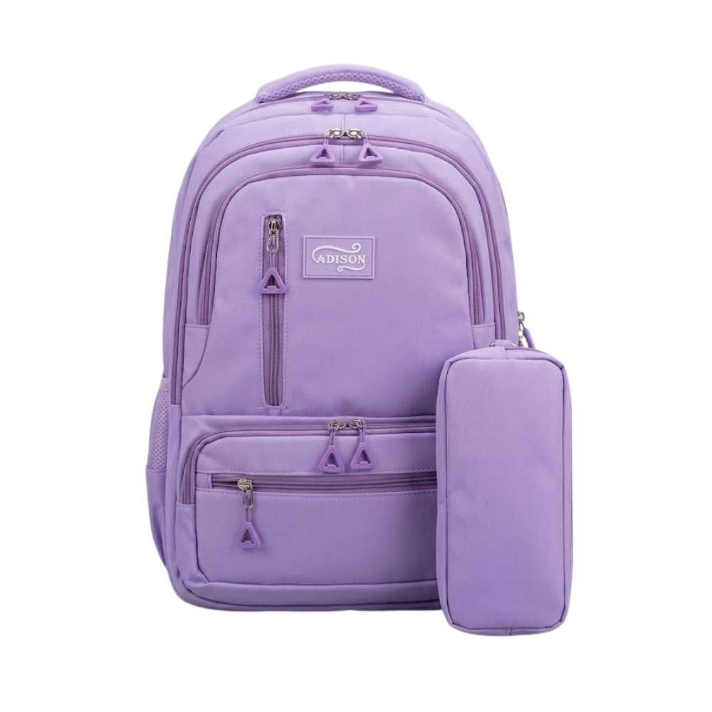 ADISON Mochila con Cartuchera Morada