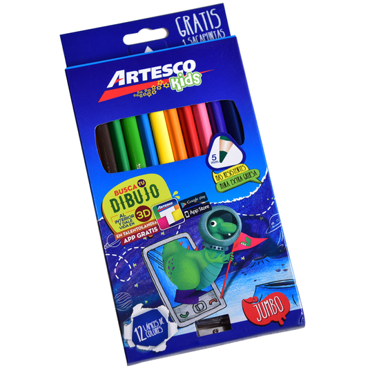 Artesco Caja de Lápices de Colores Jumbo 12 Colores