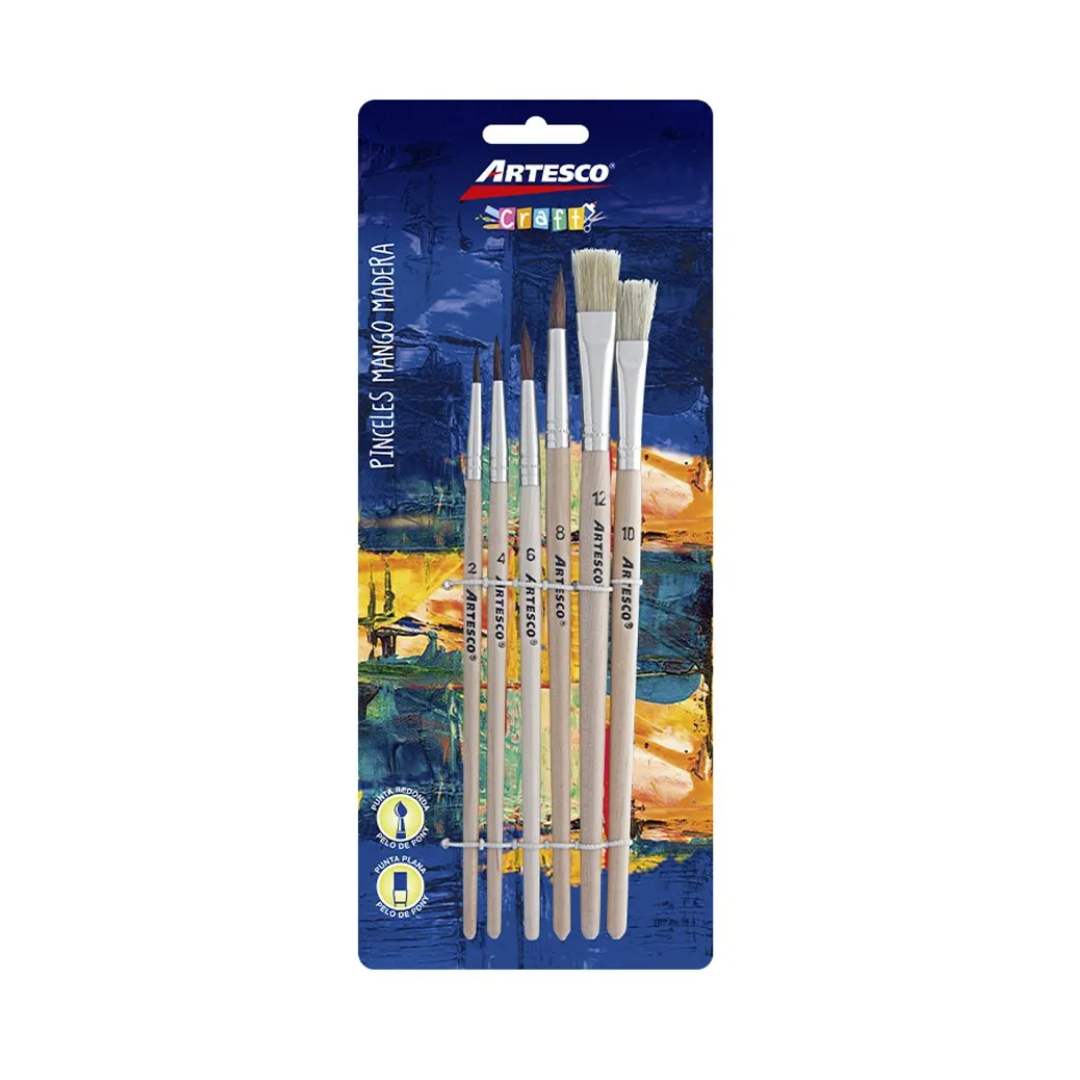 Artesco Pinceles Mango Madera
