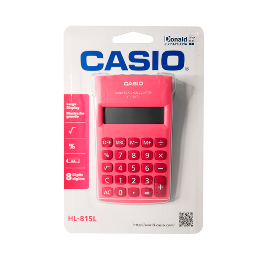 Casio Calculadora HL-815L 8 Dígitos Rosada