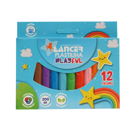 Lancer Plastilina Playful 12 Colores Jumbo 200GR