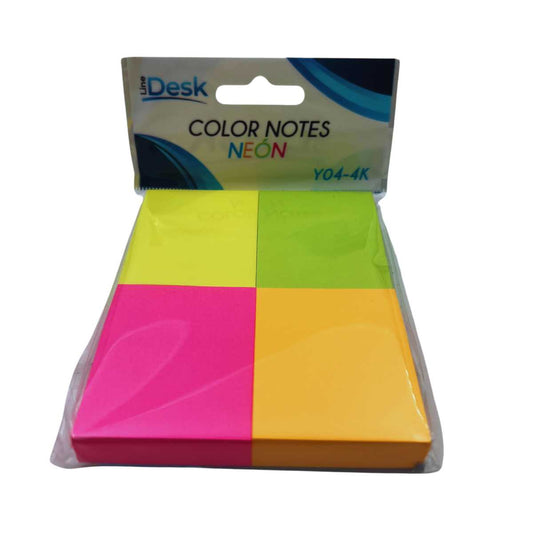 Line Desk Notas Adhesivas Neón 4pcs