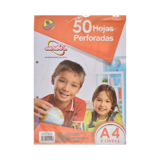 Escribe 50 Hojas Perforadas 2 Líneas