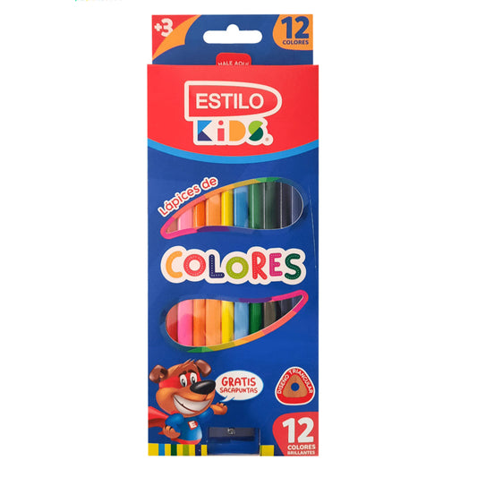 Estilo Caja de Lápices de Colores Triangular 12 Colores