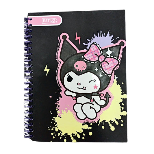 Estilo Cuaderno Universitario Pasta Dura Kuromi 100H Cuadros