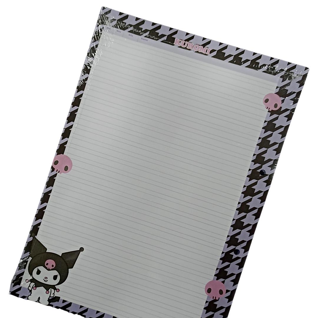 Estilo Paquete de Hojas A4 Con Diseño Kuromi 2 Líneas 50 Hojas